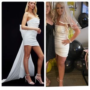 Beautiful short white dress with detachable bow!